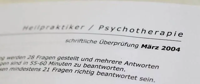 schriftliche Prüfung Heilpraktiker Psychotherapie